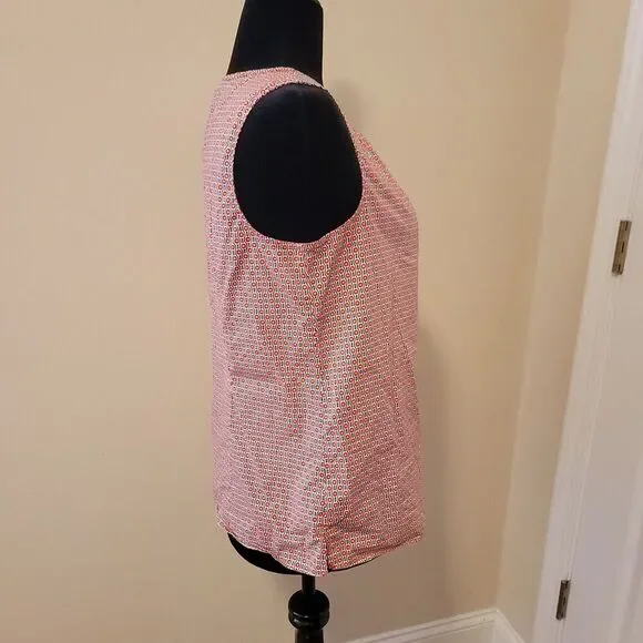 Talbots Red, White And Blue Print Sleeveless Top Size 14 - Picture 2 of 6